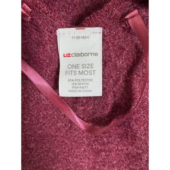 Liz Claiborne‎ Rose Blanket Shawl Wrap Poncho Fall Winter Scarf Gypsy Bohemian - Picture 5 of 7